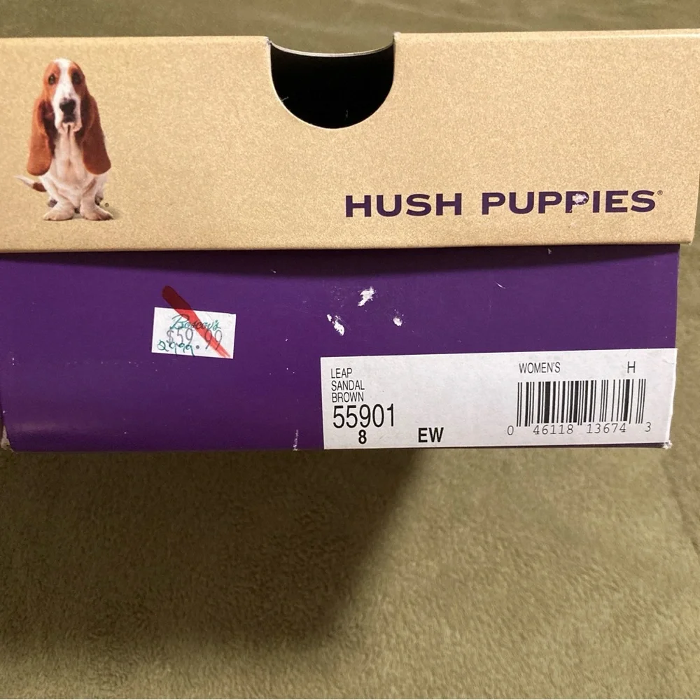 NIB Vintage Hush Puppies Leap Leather Sandals 8W - Picture 10 of 12